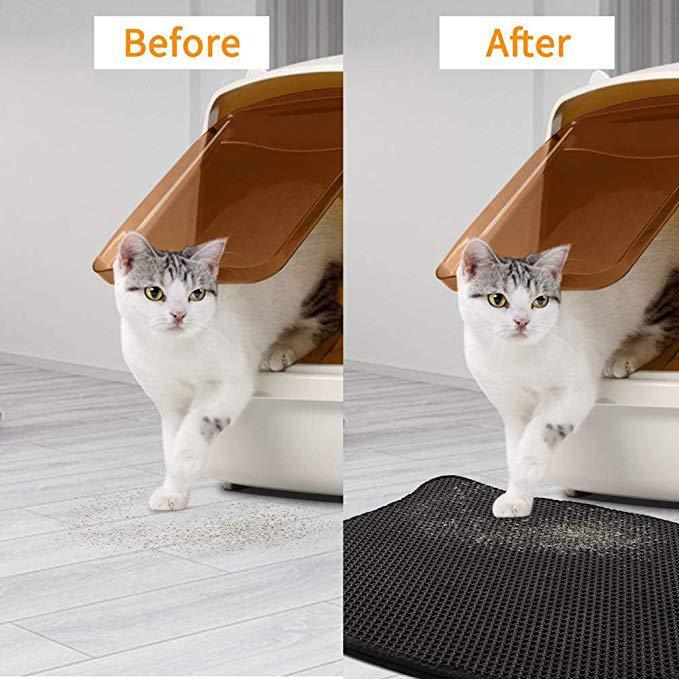 Cat Litter: YES4PETS Double Layer Cat Litter Tray Trap Mat Catch Cat Litter House Box Pad Toilet Mat