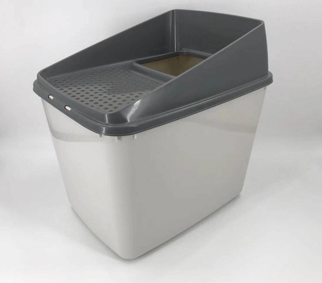 Cat Litter: XL Top Entry Cat Litter Box No Mess Large Enclosed Covered Kitty Tray