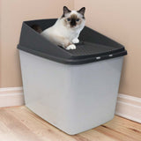 Cat Litter: XL Top Entry Cat Litter Box No Mess Large Enclosed Covered Kitty Tray