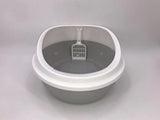 Cat Litter: YES4PETS 2 x Grey Round Portable Cat Toilet Litter Box Tray with Scoop