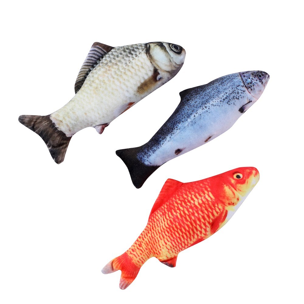 Cat Toys: YES4PETS 3 X Real Fish Printed Kitten Cat  Catnip Toy 20 cm