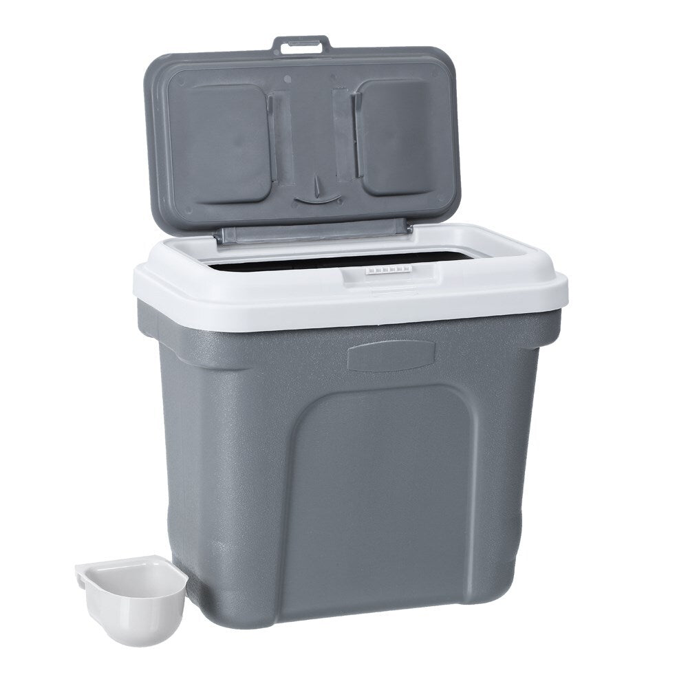 Food Storage: 30L Pet Dogs Puppy Food Storage Storer Container w/ Scoop Grey