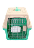 Dog Carriers & Crates: YES4PETS Small Dog Cat Crate Pet Airline Carrier Cage With Bowl and Tray-Green