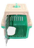Dog Carriers & Crates: YES4PETS Small Dog Cat Crate Pet Airline Carrier Cage With Bowl and Tray-Green