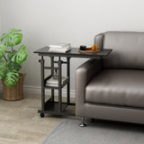Small Animal Habitats & Cages: YES4HOMES Side Table with Storage Shelves, Height Adjustable Sofa Couch Coffee End Table Bedside Table Laptop Desk with Wheels