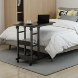 Small Animal Habitats & Cages: YES4HOMES Side Table with Storage Shelves, Height Adjustable Sofa Couch Coffee End Table Bedside Table Laptop Desk with Wheels