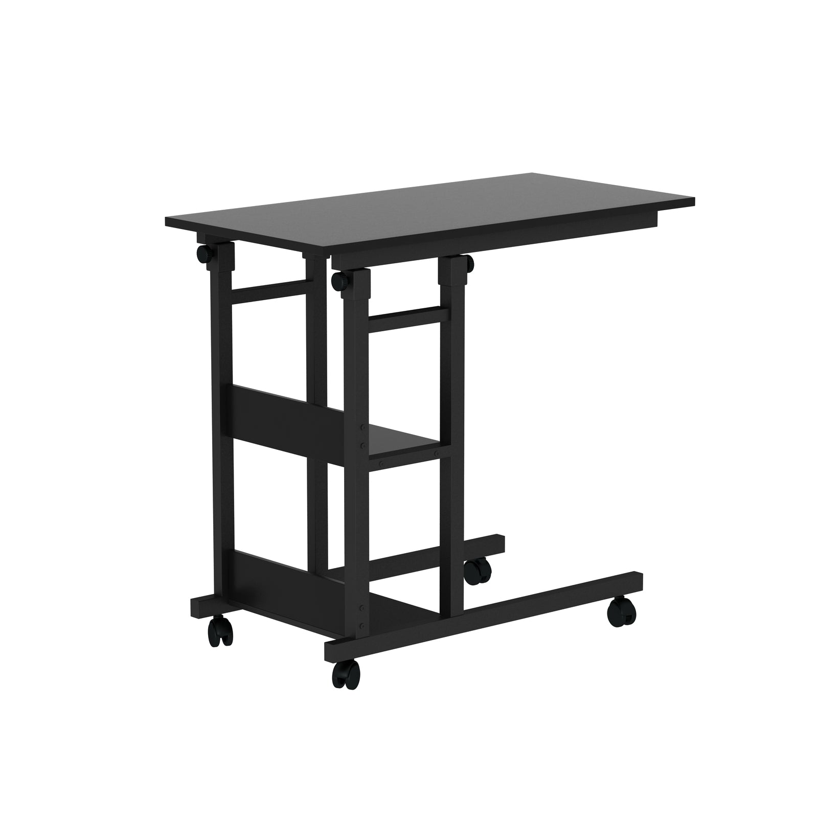 Small Animal Habitats & Cages: YES4HOMES Side Table with Storage Shelves, Height Adjustable Sofa Couch Coffee End Table Bedside Table Laptop Desk with Wheels