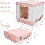 Cat Litter: YES4PETS XL Portable Cat Toilet Litter Box Tray Foldable House with Handle and Scoop Pink