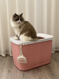 Cat Litter: YES4PETS XXL Top Entry Cat Litter Box No Mess Large Enclosed Covered Kitty Tray Pink