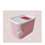 Cat Litter: YES4PETS XXL Top Entry Cat Litter Box No Mess Large Enclosed Covered Kitty Tray Pink