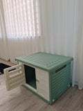 Cat Litter: YES4PETS Medium Plastic Pet Dog Puppy Cat House Kennel Green