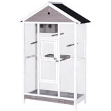 Bird Cages & Stands: YES4PETS Wooden XXL Pet Cages Aviary Carrier Travel Canary Parrot Bird Cage Grey
