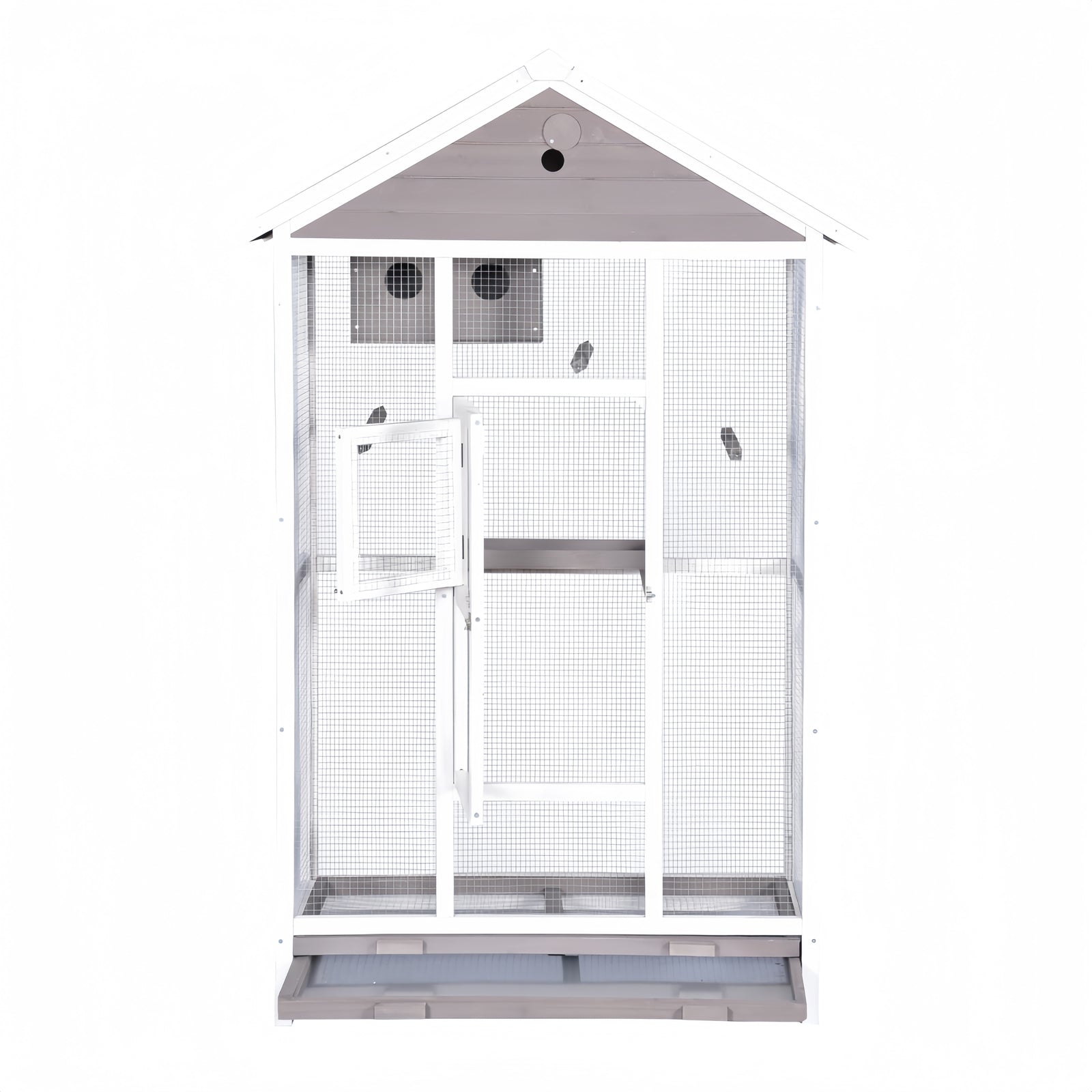 Bird Cages & Stands: YES4PETS Wooden XXL Pet Cages Aviary Carrier Travel Canary Parrot Bird Cage Grey