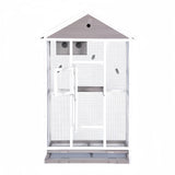 Bird Cages & Stands: YES4PETS Wooden XXL Pet Cages Aviary Carrier Travel Canary Parrot Bird Cage Grey