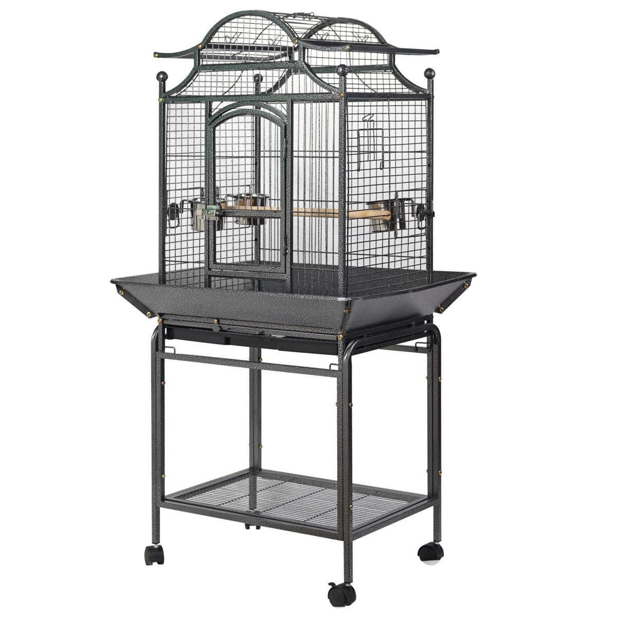 Bird Cages & Stands: YES4PETS Large Bird Budgie Cage Parrot Aviary Carrier With Stand & Wheel