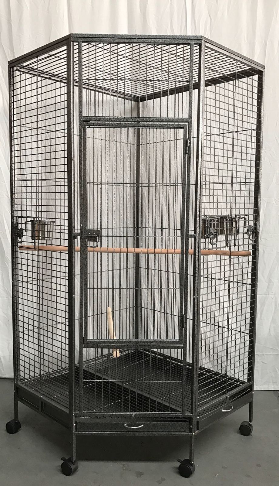 Bird Cages & Stands: YES4PETS 162cm Large Corner Bird Cage Pet Parrot Aviary Perch Castor Wheel