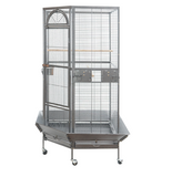 Bird Cages & Stands: YES4PETS 161 cm XL Corner Bird Cage Pet Parrot Aviary Perch Castor Wheel Stand Black Silver