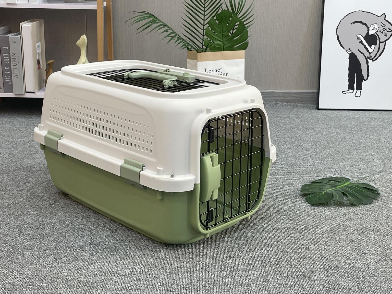 Dog Carriers & Crates: YES4PETS Medium Dog Cat Rabbit Crate Pet Kitten Carrier Parrot Cage Green