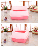 Cat Litter: YES4PETS Large Deep Cat Kitty Litter Tray High Wall Pet Toilet Grid Tray With Scoop Pink