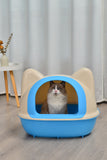 Cat Litter: YES4PETS Large Hooded Cat Toilet Litter Box Tray House With Scoop Blue