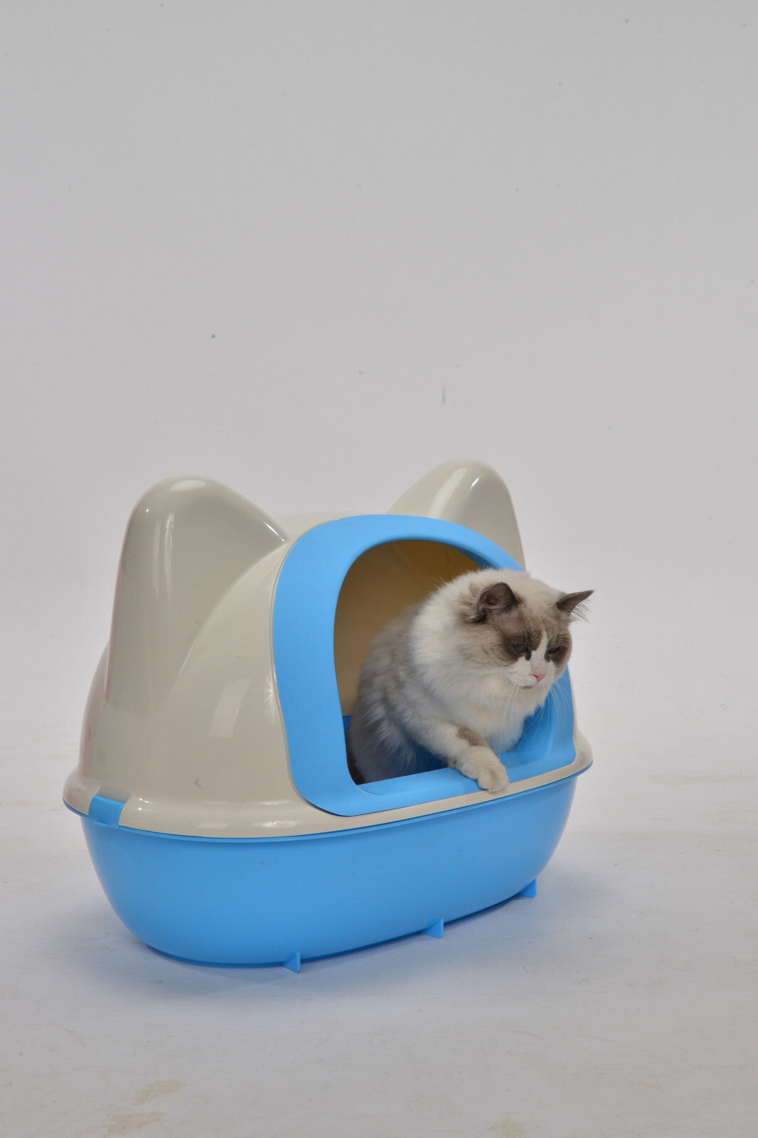 Cat Litter: YES4PETS Large Hooded Cat Toilet Litter Box Tray House With Scoop Blue