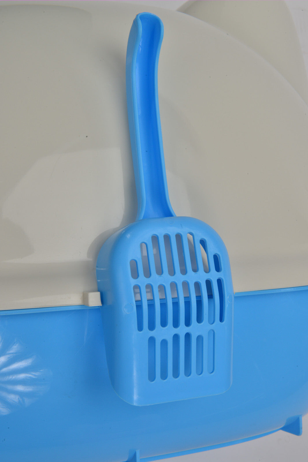 Cat Litter: YES4PETS Large Hooded Cat Toilet Litter Box Tray House With Scoop Blue
