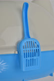 Cat Litter: YES4PETS Large Hooded Cat Toilet Litter Box Tray House With Scoop Blue