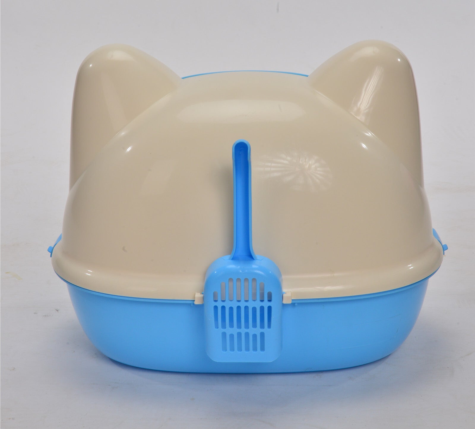 Cat Litter: YES4PETS Medium Hooded Cat Toilet Litter Box Tray House With Scoop Blue