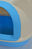 Cat Litter: YES4PETS Medium Hooded Cat Toilet Litter Box Tray House With Scoop Blue