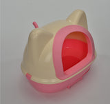 Cat Litter: YES4PETS Medium Hooded Cat Toilet Litter Box Tray House With Scoop Pink