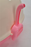 Cat Litter: YES4PETS Medium Hooded Cat Toilet Litter Box Tray House With Scoop Pink