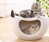 Cat Furniture: YES4PETS Cat Kitten Bed Cave Small Dog House Kennel Plastic Pet Pod Bedding Igloo White