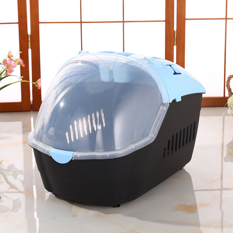 Dog Carriers & Crates: YES4PETS Medium Portable Travel Dog Cat Crate Pet Carrier Cage Comfort With Mat-Blue