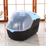Dog Carriers & Crates: YES4PETS Medium Portable Travel Dog Cat Crate Pet Carrier Cage Comfort With Mat-Blue