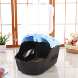 Dog Carriers & Crates: YES4PETS Medium Portable Travel Dog Cat Crate Pet Carrier Cage Comfort With Mat-Blue