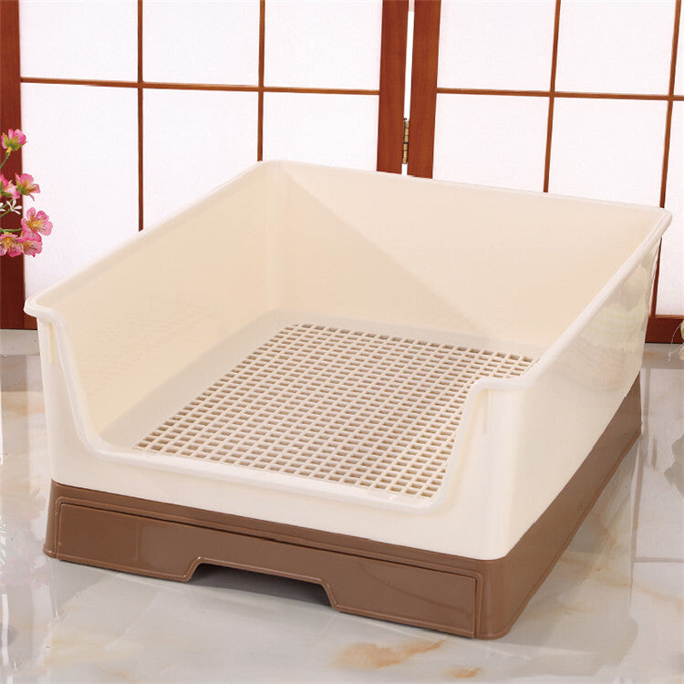 Dog Training Aids: YES4PETS Medium Dog Potty Training Tray Pet Puppy Toilet Trays Loo Pad Mat With Wall Brown