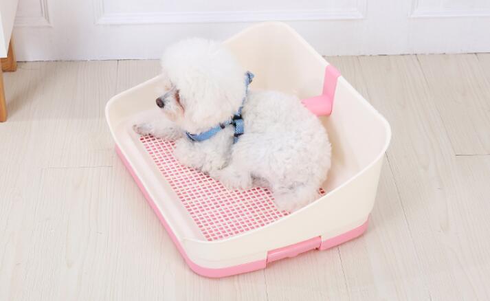 Dog Training Aids: YES4PETS Medium Portable Dog Rabbit Potty Training Tray Pet Puppy Toilet Trays Loo Pad Mat With Wall Pink