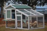 Small Animal Habitats & Cages: YES4PETS Green Large Chicken Coop Rabbit Hutch Ferret Guinea Pig Cage Hen Chook Cat Kitten House