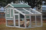 Small Animal Habitats & Cages: YES4PETS Green Large Chicken Coop Rabbit Hutch Ferret Guinea Pig Cage Hen Chook Cat Kitten House