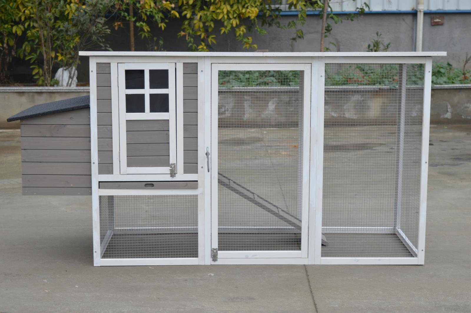 Small Animal Habitats & Cages: YES4PETS Large Chicken Coop Rabbit Hutch Cat Ferret Cage Hen Chook House Grey