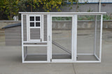 Small Animal Habitats & Cages: YES4PETS Large Chicken Coop Rabbit Hutch Cat Ferret Cage Hen Chook House Grey