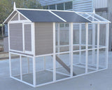 Small Animal Habitats & Cages: YES4PETS Grey XXL Chicken Coop Rabbit Guinea Pig Hutch Ferret Hen Cat Bird House