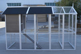 Small Animal Habitats & Cages: YES4PETS Grey XXL Chicken Coop Rabbit Guinea Pig Hutch Ferret Hen Cat Bird House