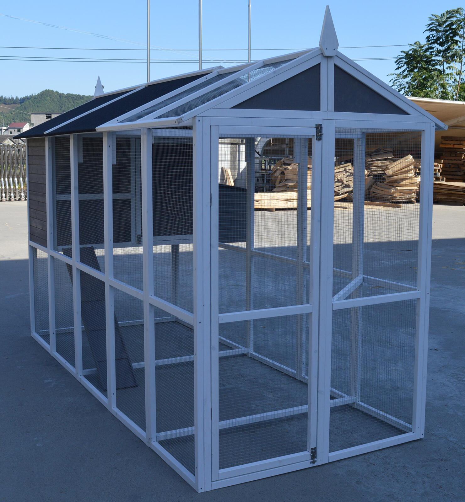 Small Animal Habitats & Cages: YES4PETS Grey XXL Chicken Coop Rabbit Guinea Pig Hutch Ferret Hen Cat Bird House