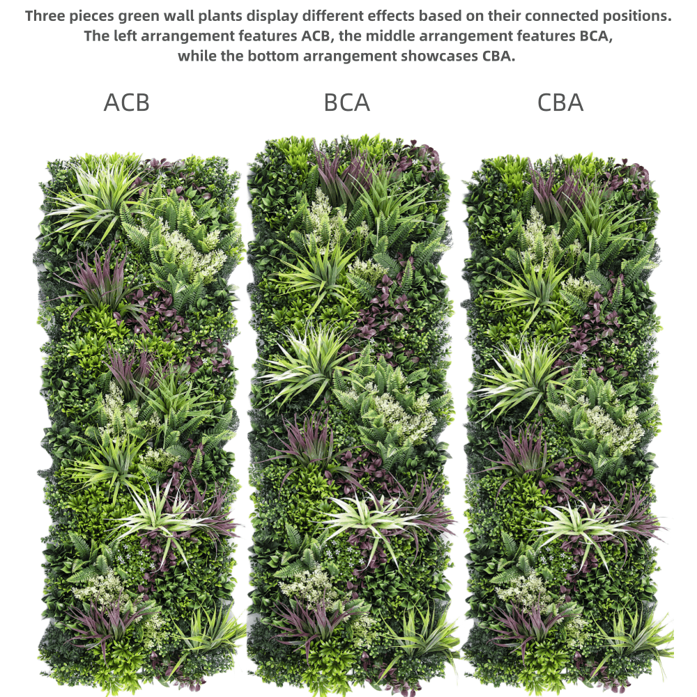 Artificial Wall Plants: YES4HOMES 3 Artificial Plant Wall Grass Panels Vertical Garden Foliage Tile Fence 50X50 CM