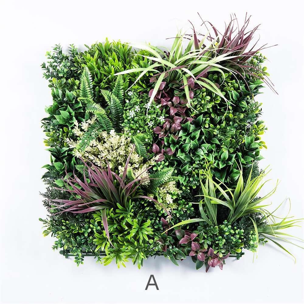 Artificial Wall Plants: YES4HOMES 3 Artificial Plant Wall Grass Panels Vertical Garden Foliage Tile Fence 50X50 CM
