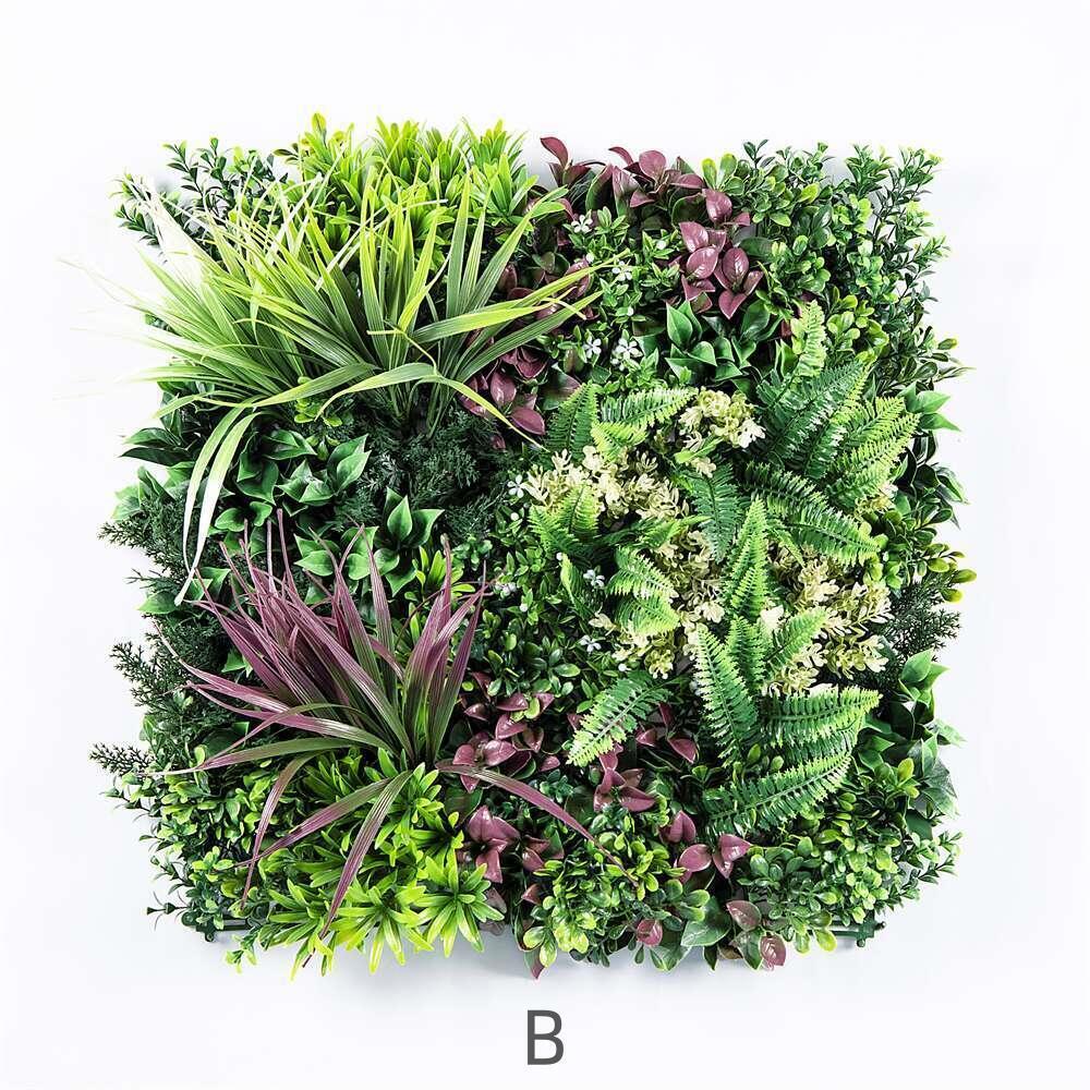 Artificial Wall Plants: YES4HOMES 3 Artificial Plant Wall Grass Panels Vertical Garden Foliage Tile Fence 50X50 CM