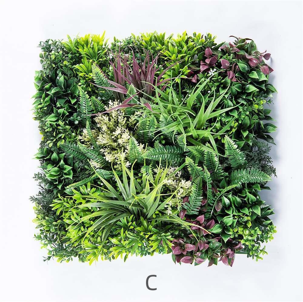 Artificial Wall Plants: YES4HOMES 3 Artificial Plant Wall Grass Panels Vertical Garden Foliage Tile Fence 50X50 CM
