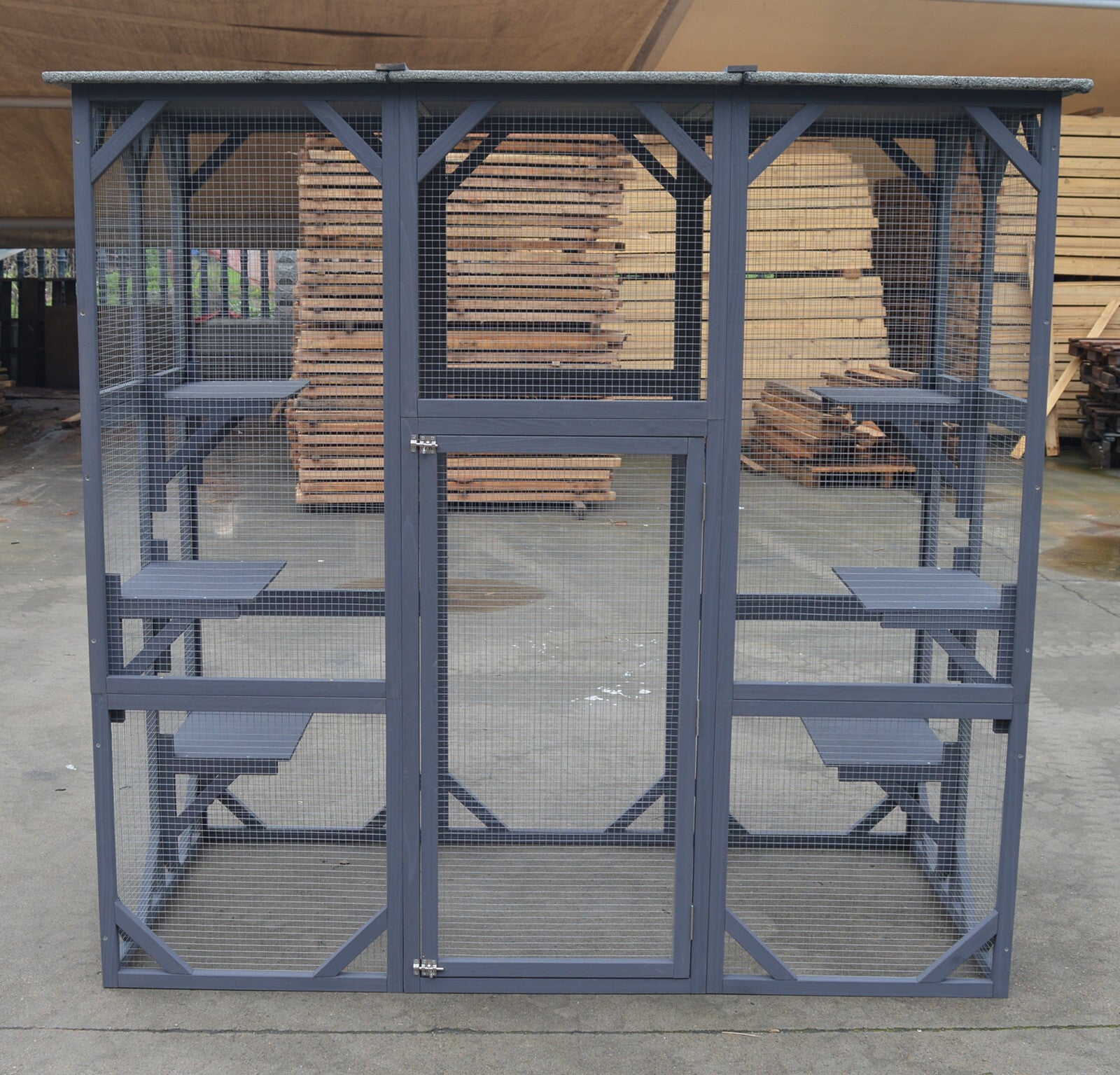 Small Animal Habitats & Cages: YES4PETS XXL Pet Cat Bird Ferret Shelter Condo with Escape Door Wooden Kitten Cage House