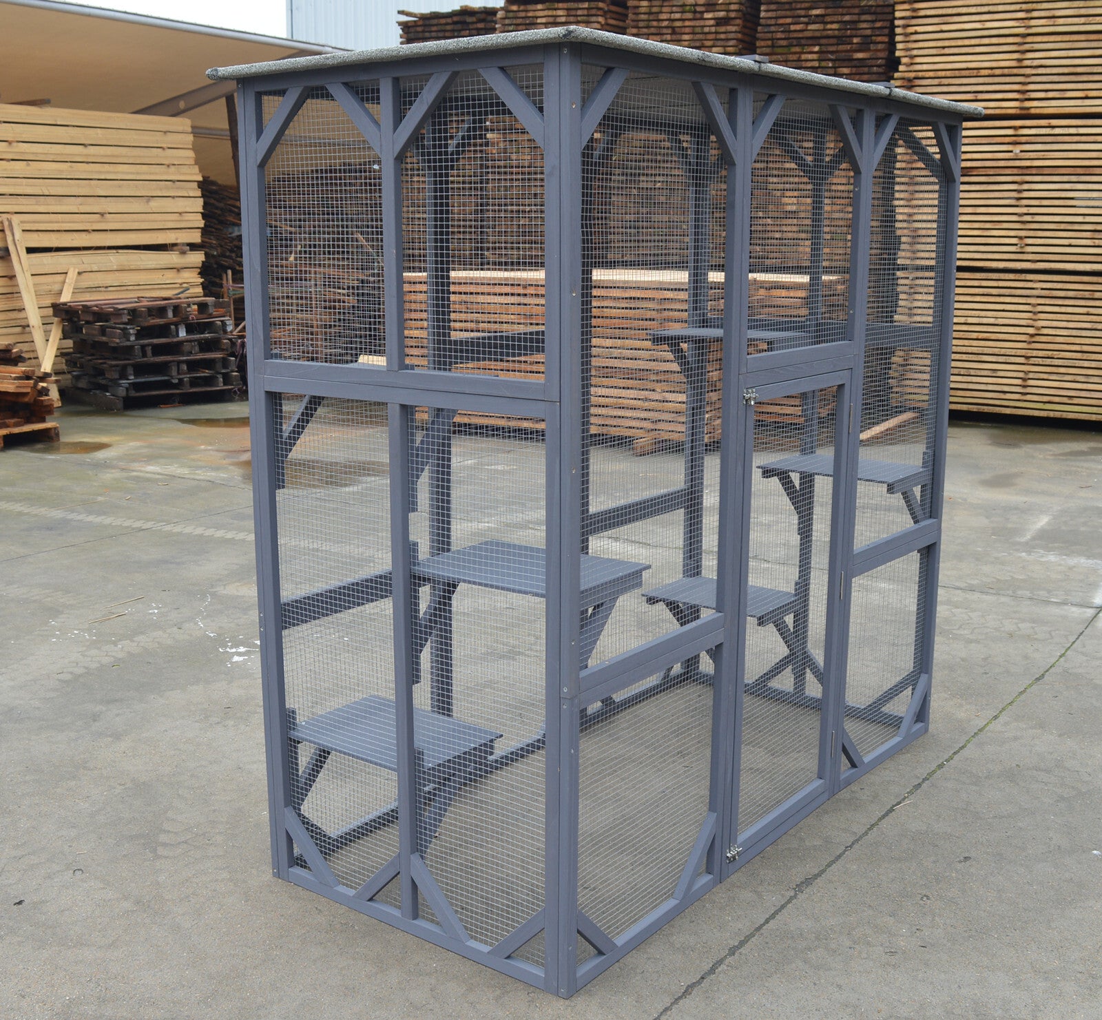 Small Animal Habitats & Cages: YES4PETS XXL Pet Cat Bird Ferret Shelter Condo with Escape Door Wooden Kitten Cage House